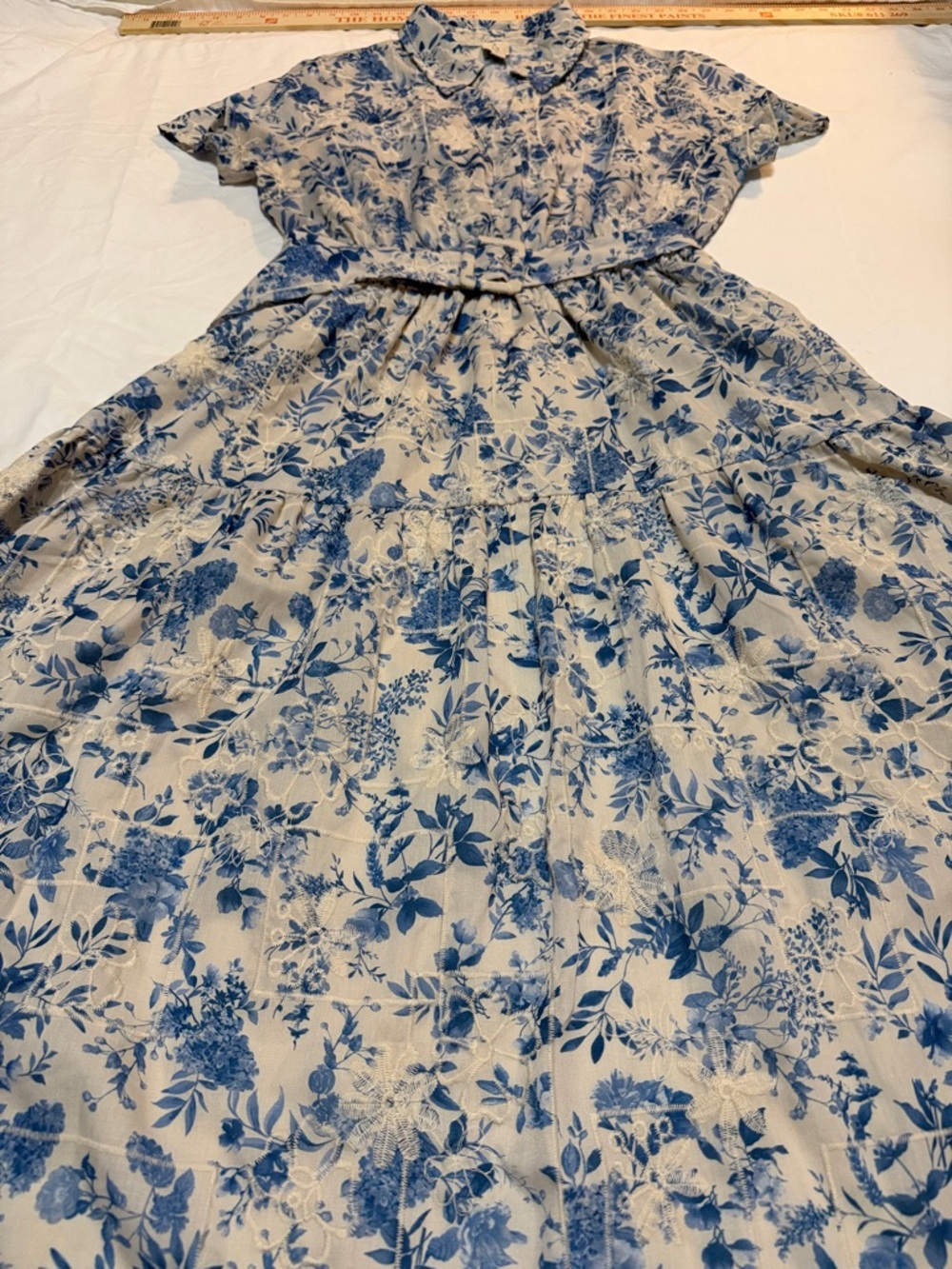 Joie Floral  Embroidered Tiered Midi Dress with Lining L NWT - Picture 2 of 9